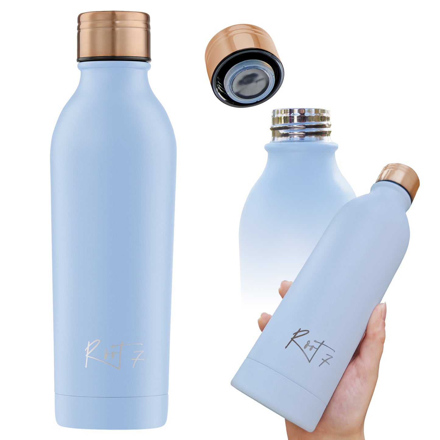 Duck Egg Blue Powder Coated Water Bottle