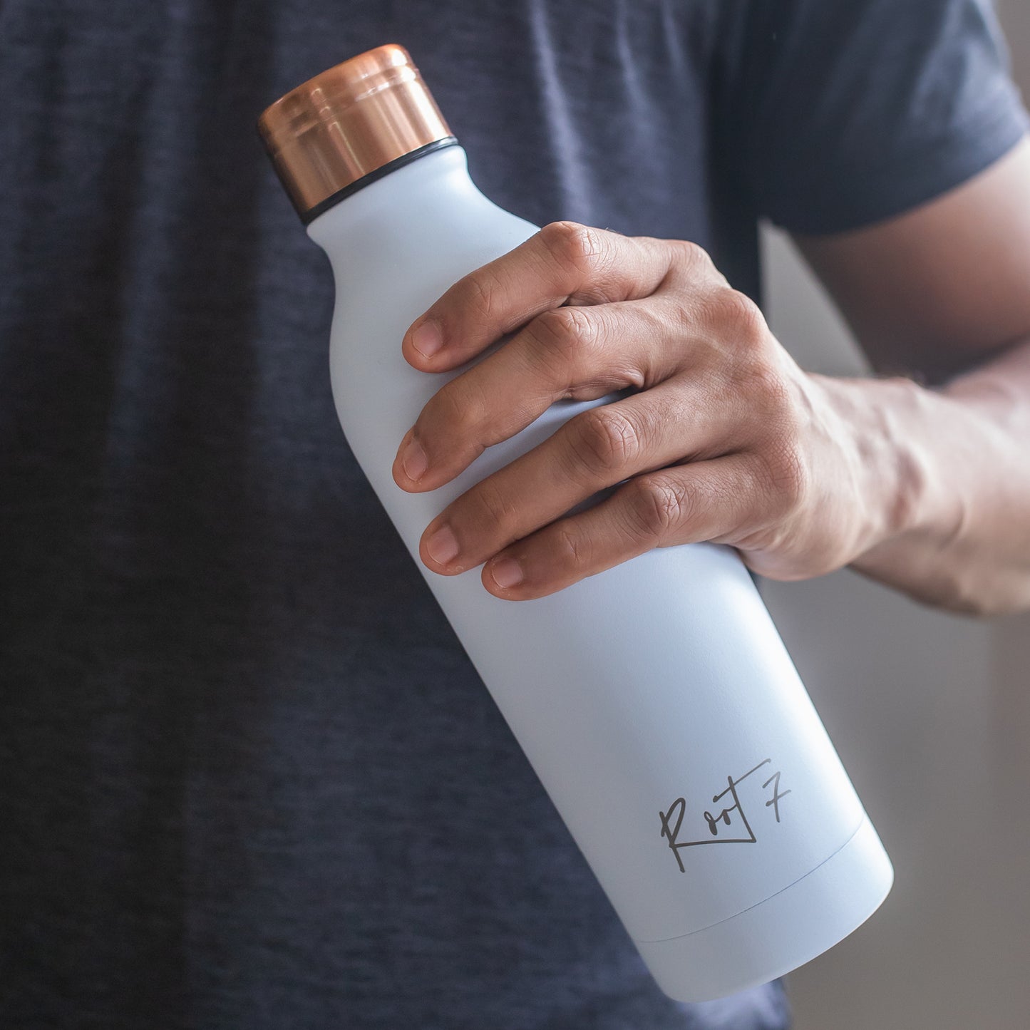 Duck Egg Blue Powder Coated Water Bottle