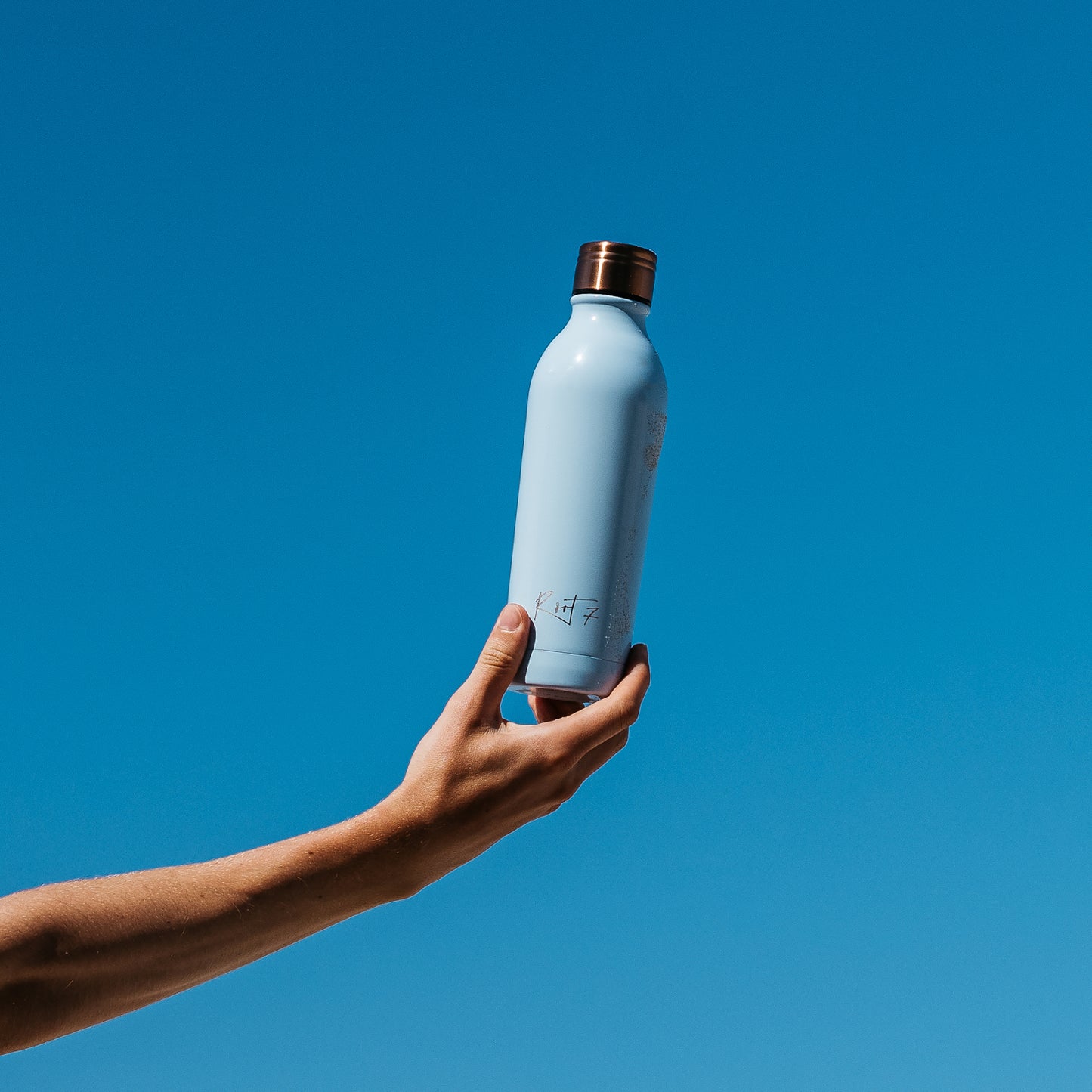 Duck Egg Blue Powder Coated Water Bottle