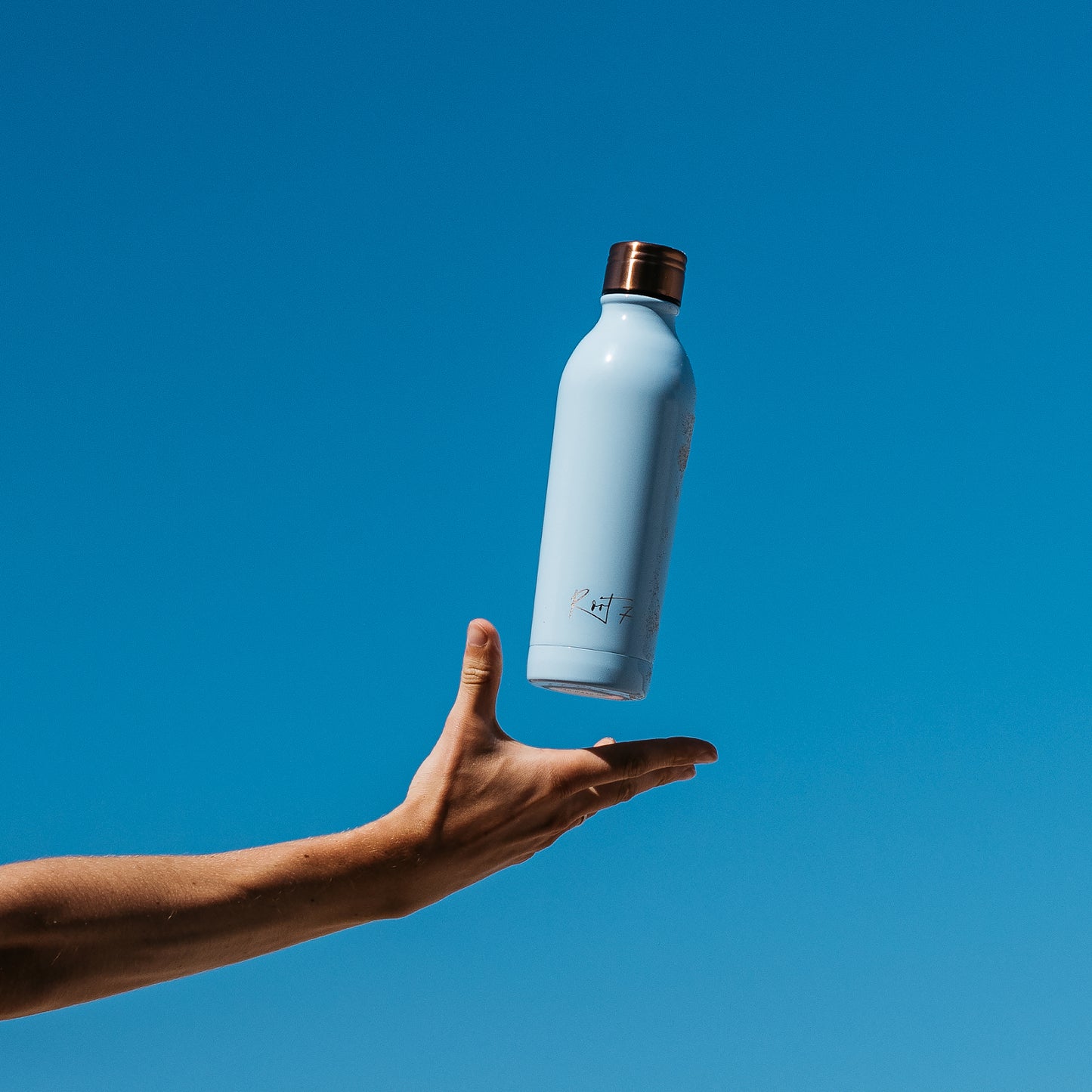 Duck Egg Blue Powder Coated Water Bottle