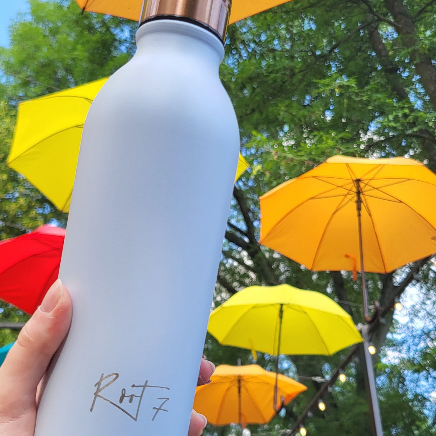 Duck Egg Blue Powder Coated Water Bottle