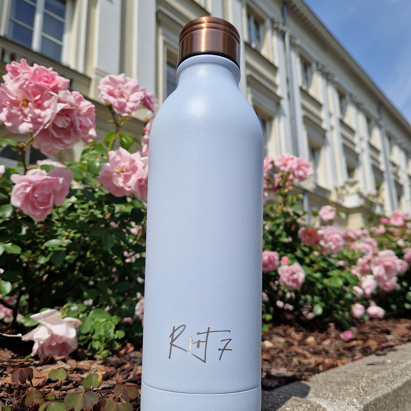 Duck Egg Blue Powder Coated Water Bottle