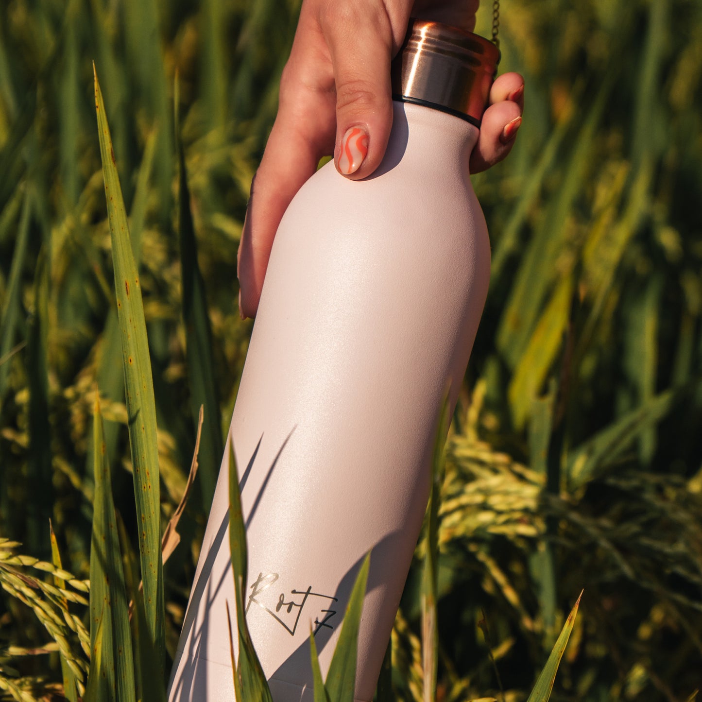 Millennial Pink Powder Coated Water Bottle