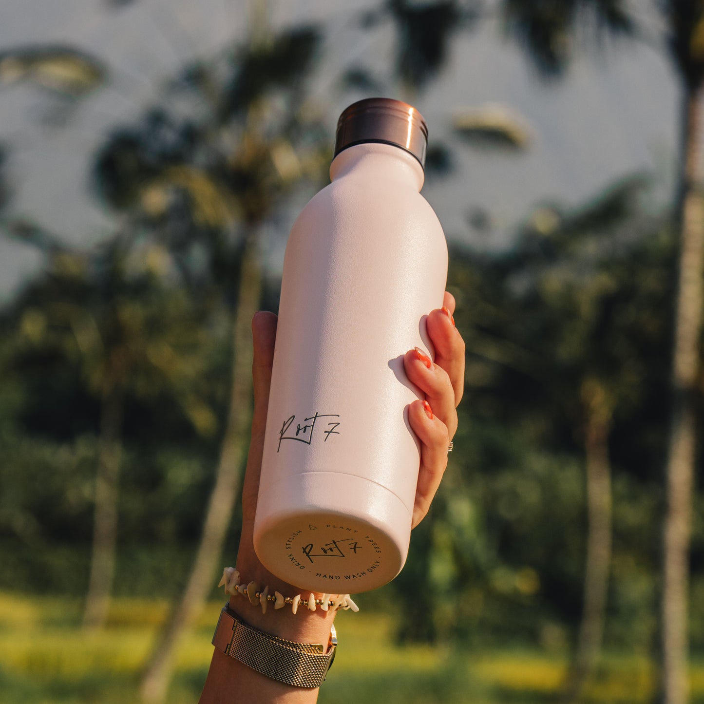 Millennial Pink Powder Coated Water Bottle