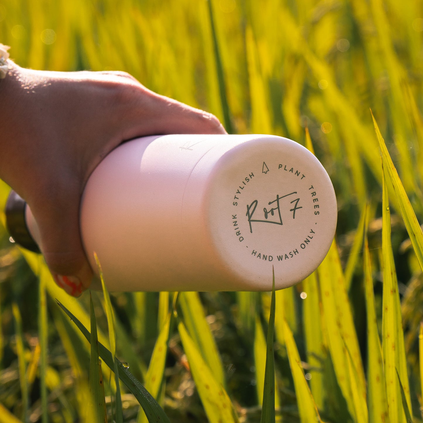 Millennial Pink Powder Coated Water Bottle