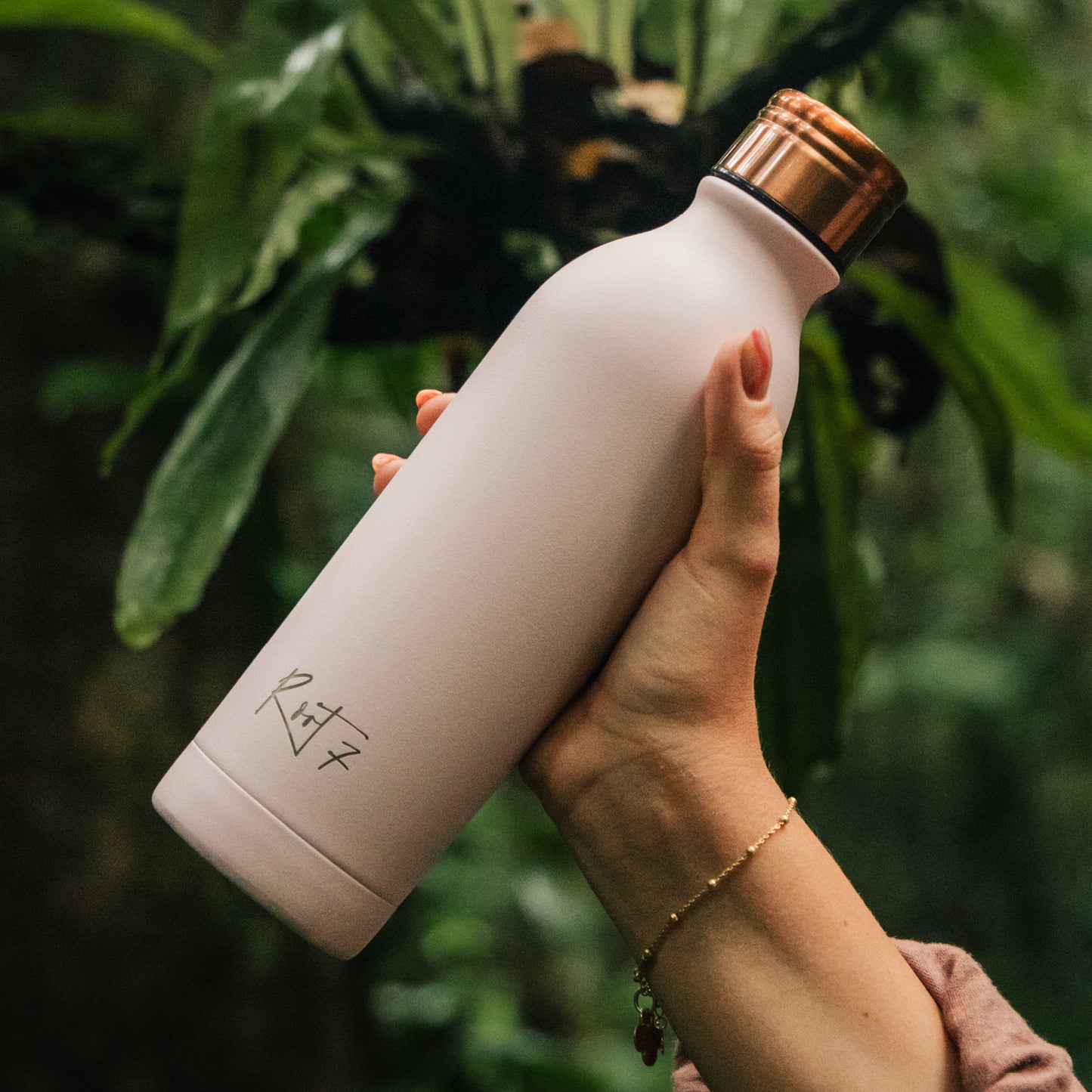 Millennial Pink Powder Coated Water Bottle