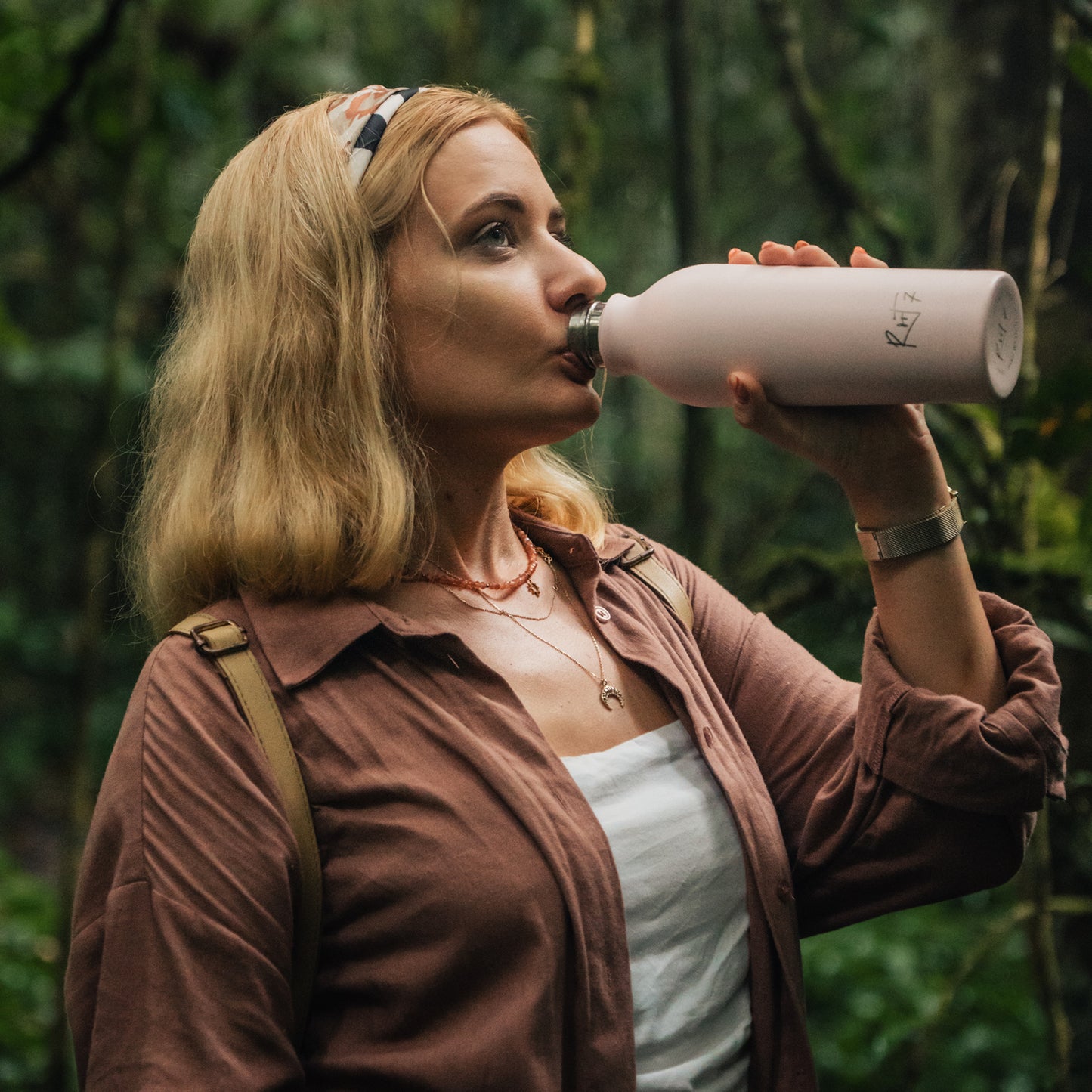 Millennial Pink Powder Coated Water Bottle