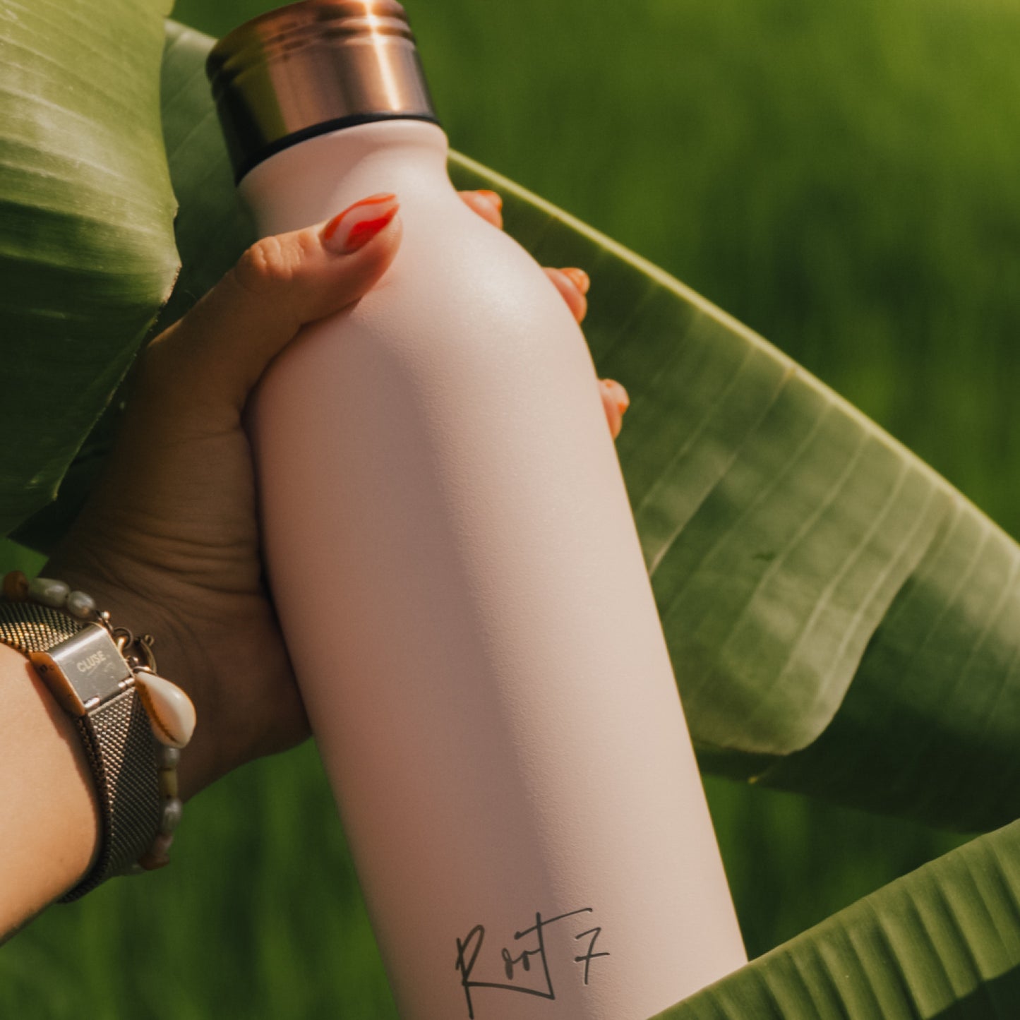 Millennial Pink Powder Coated Water Bottle