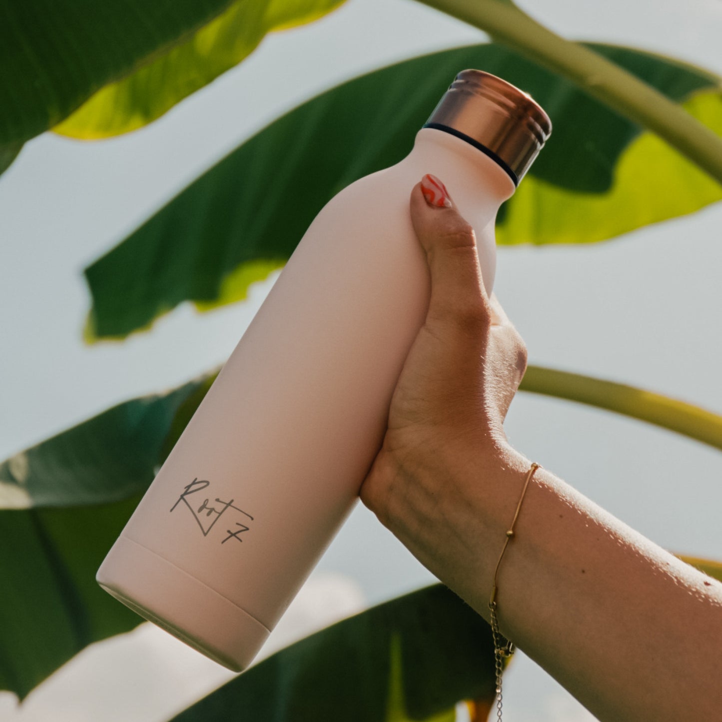 Millennial Pink Powder Coated Water Bottle