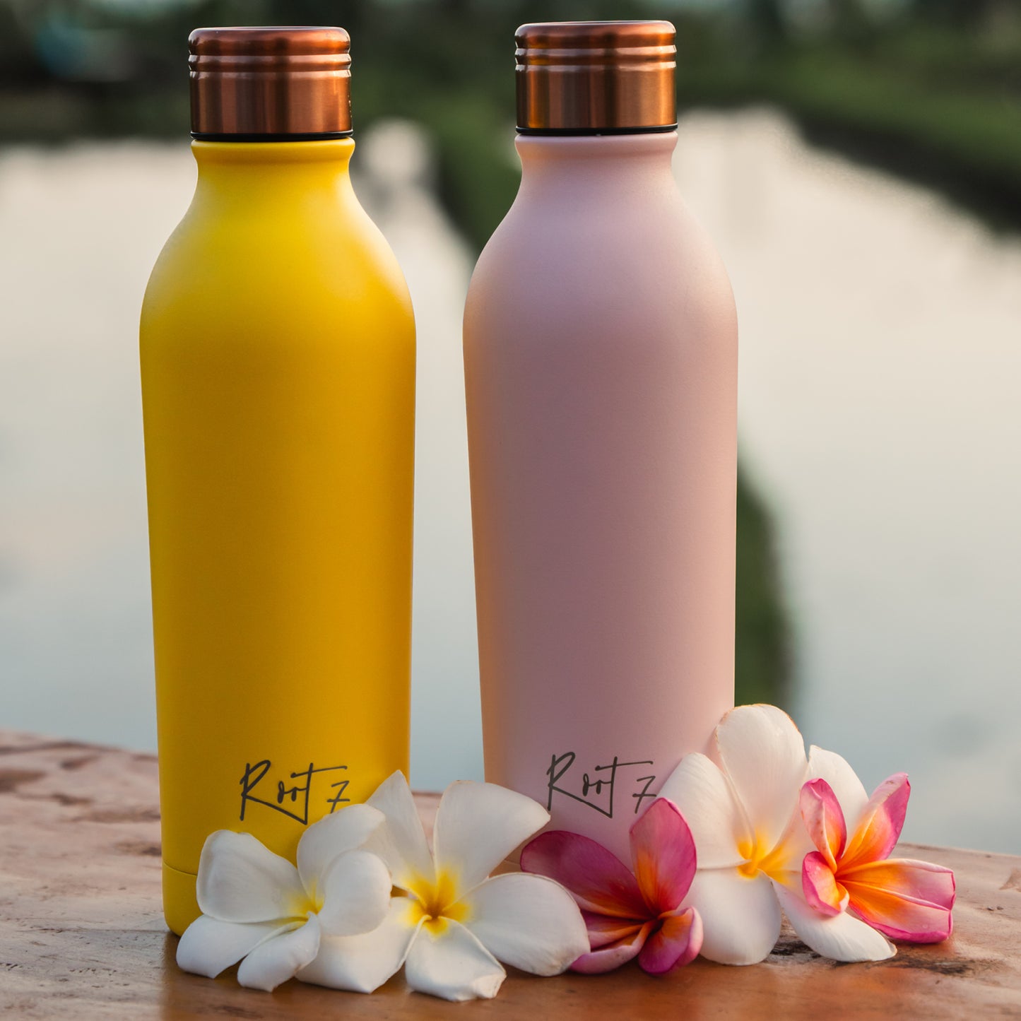 Millennial Pink Powder Coated Water Bottle