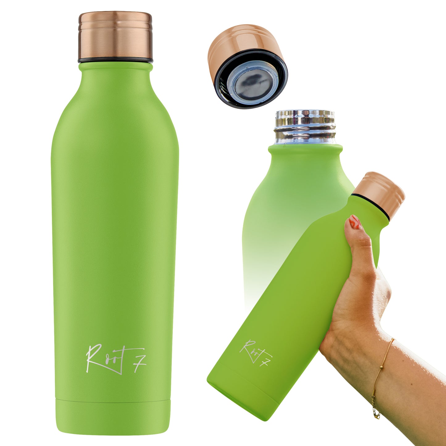 Avocado Green Powder Coated Water Bottle