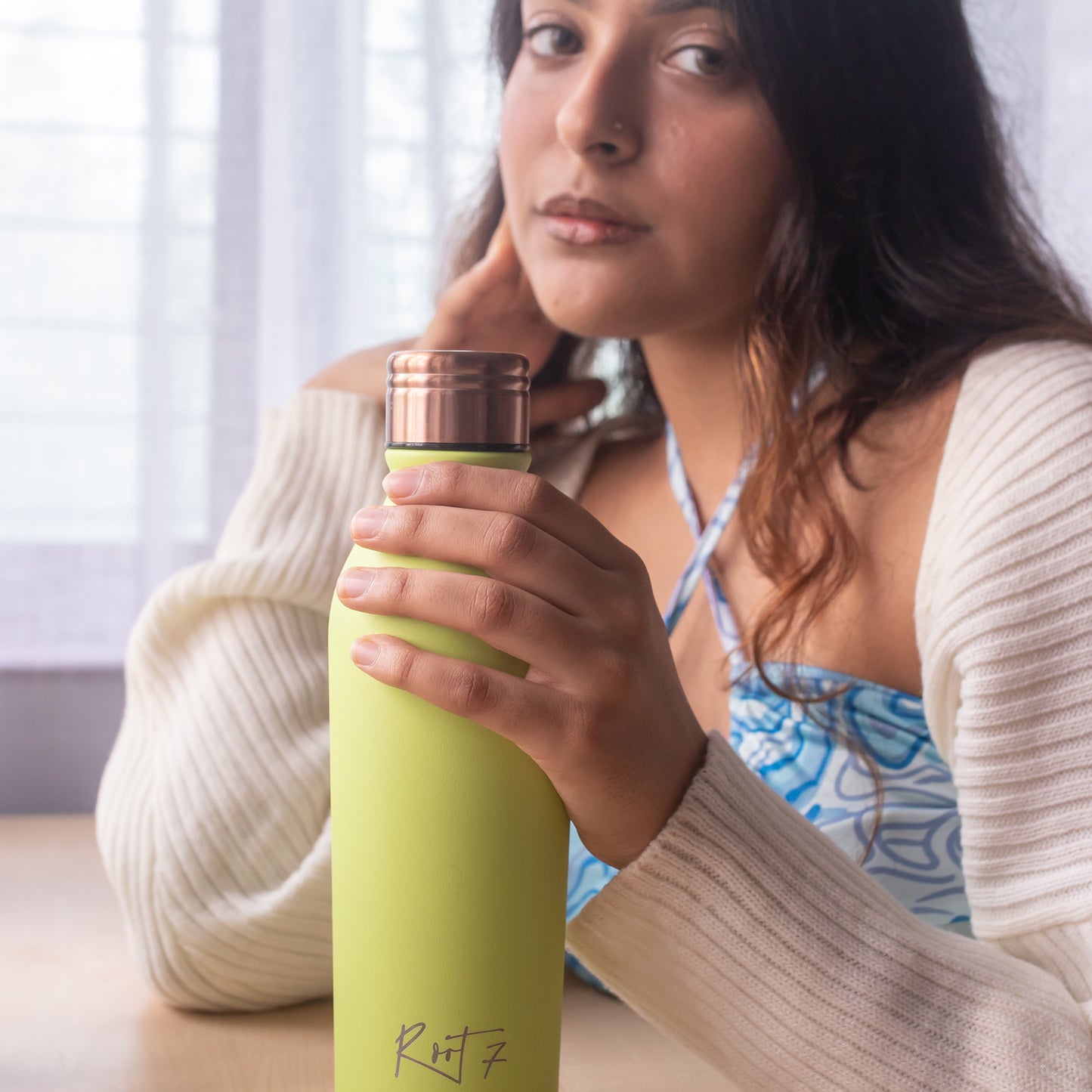 Avocado Green Powder Coated Water Bottle