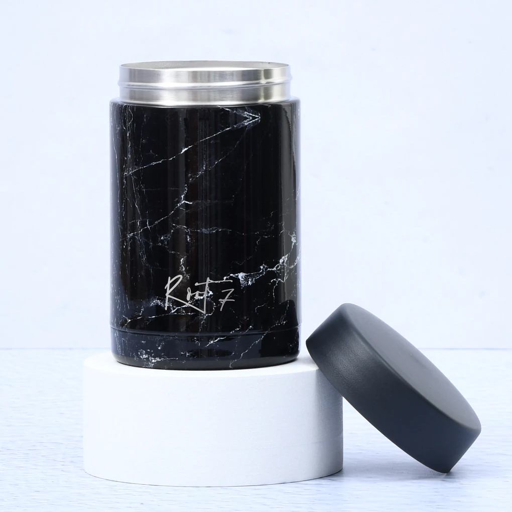 Black Marble Food Pot