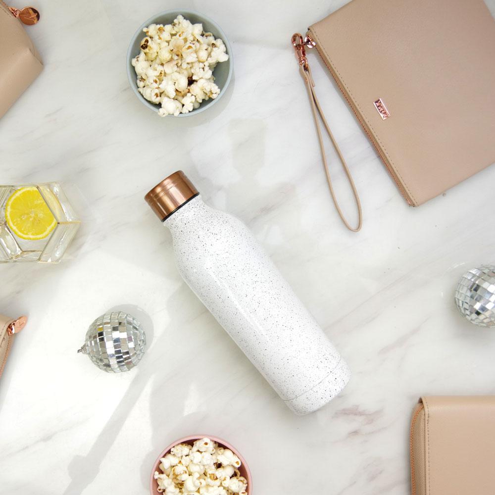 Stylish white water bottle steel