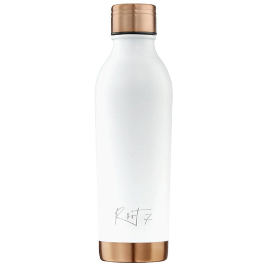 white stainless steel thermal drinking bottle
