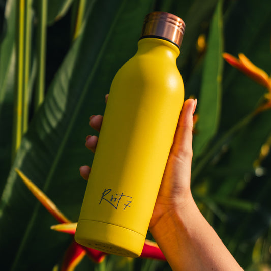 Yellow Powder Coated Water Bottle