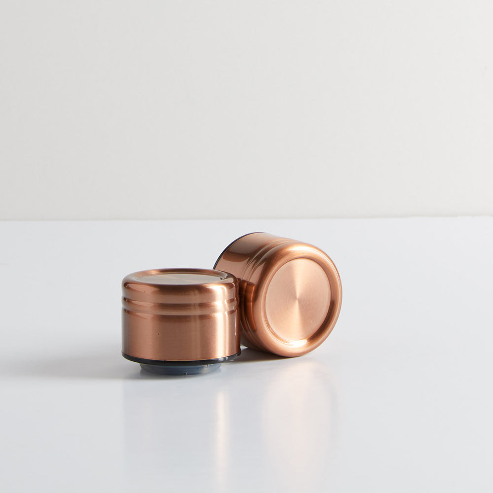 copper metallic bottle lids