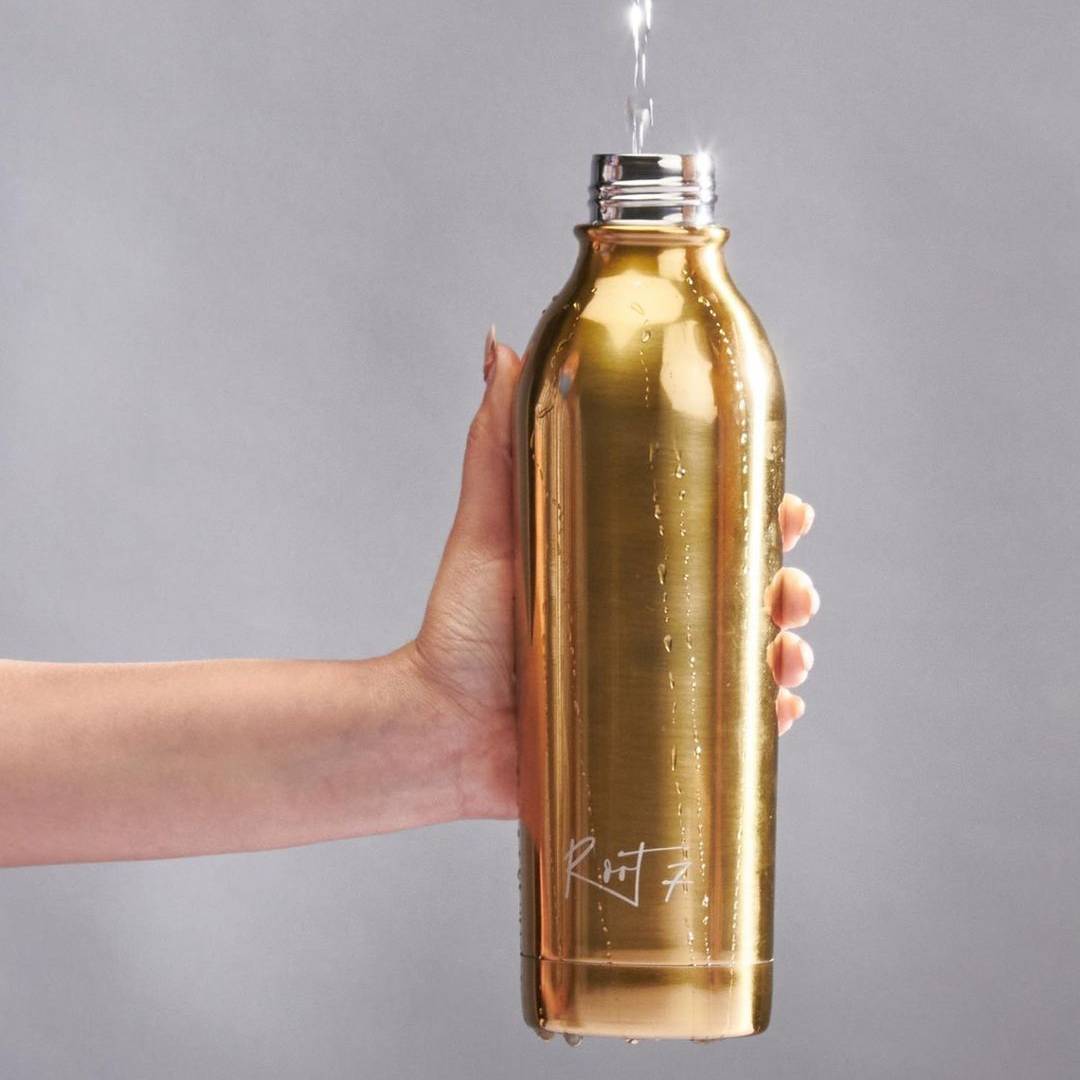 gold water flask
