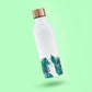 White tropical reusable thermal bottle 