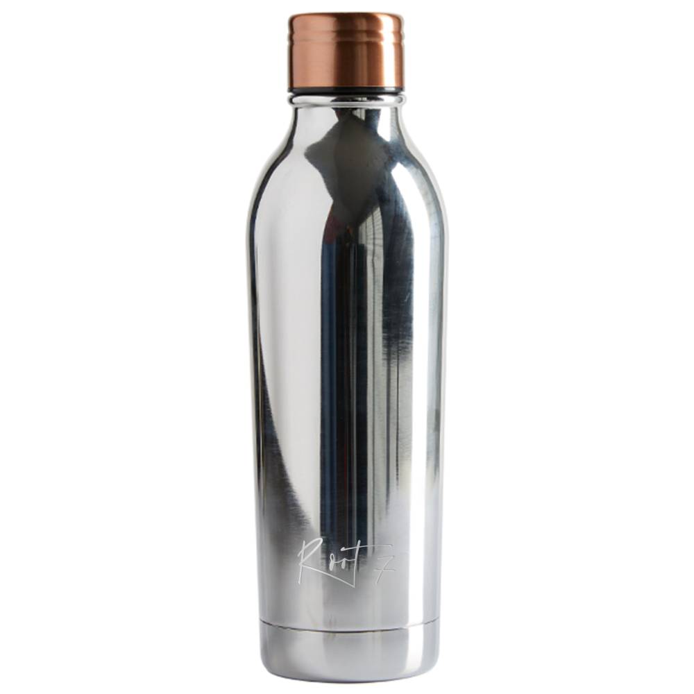 Polished steel water bottle