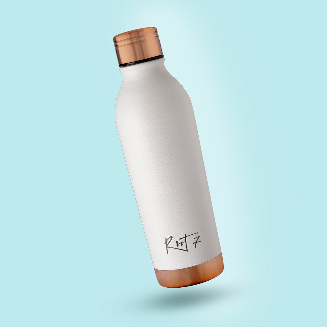 white insulated drinking bottle